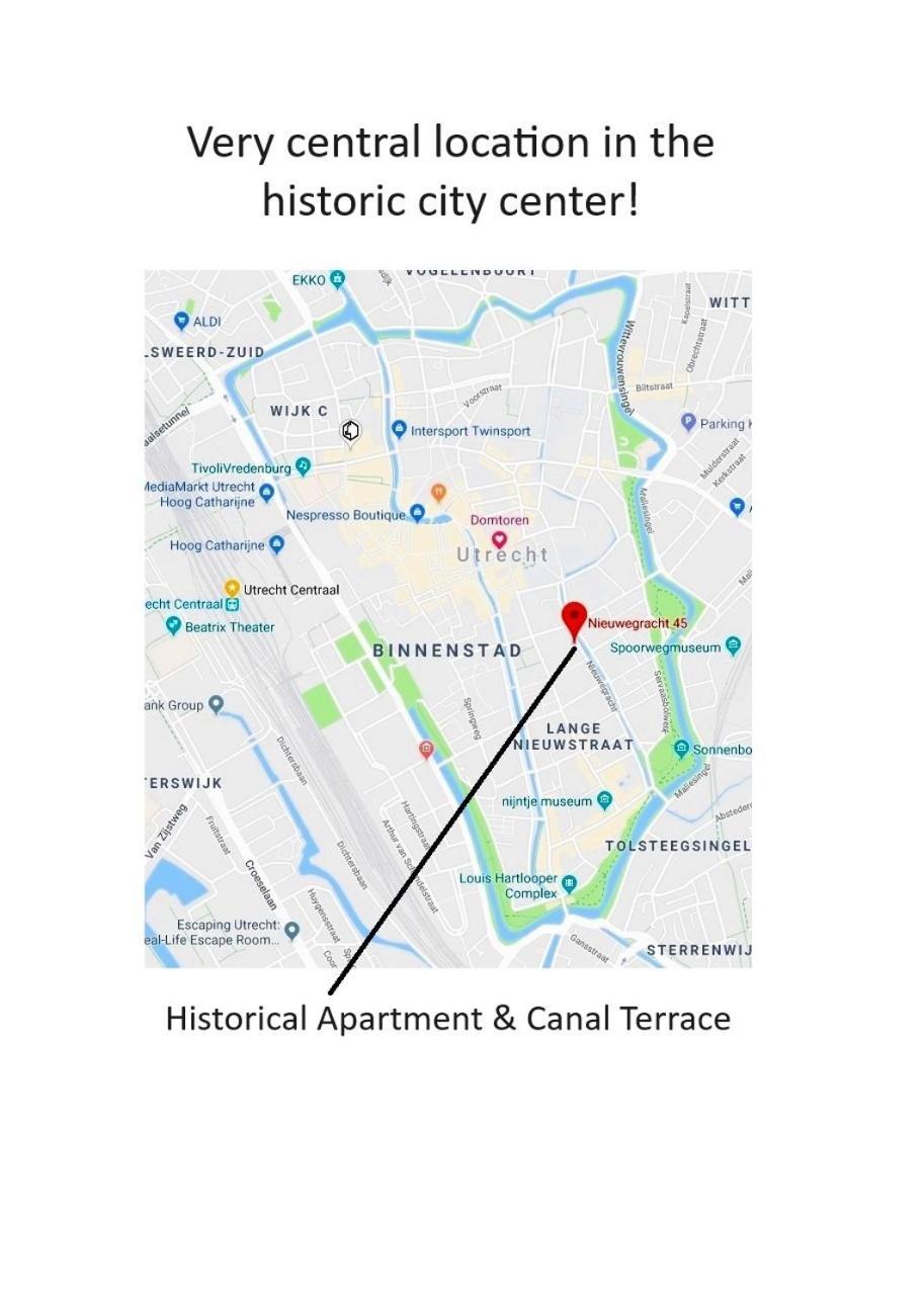 Large Historical Apartment & Canal Terrace Utrecht Eksteriør billede